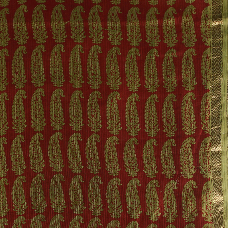 Bagh Hand Block Printed Maheshwari Silk Unstitched 3 Piece Suit Set