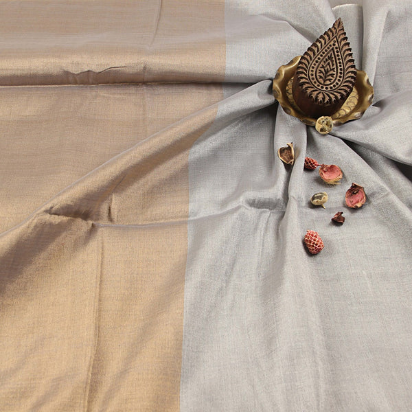 Chanderi Full Tissue Half Gold & Half Silver Fabric