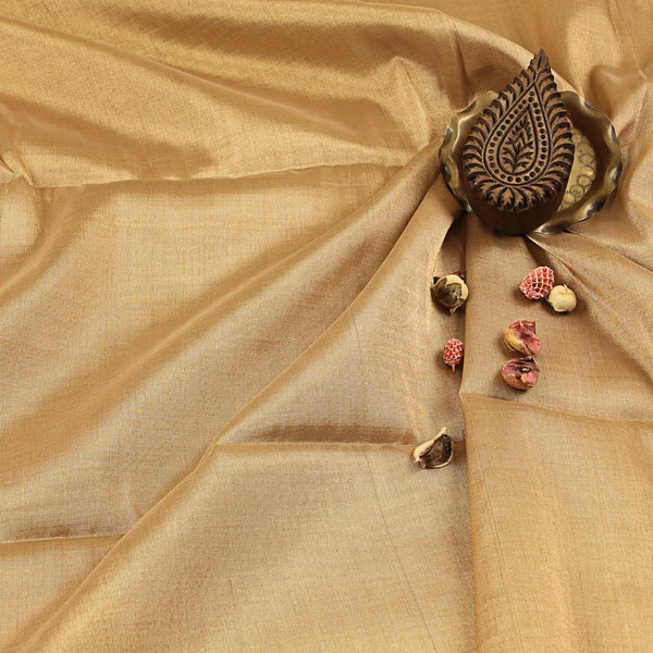 Chanderi Full Tissue Gold Fabric