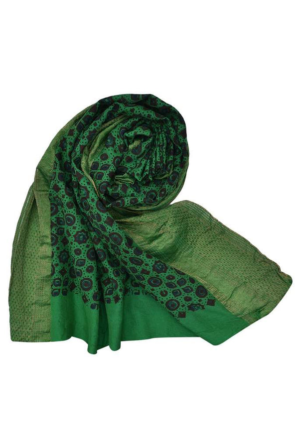 Green Maheshwari dupatta