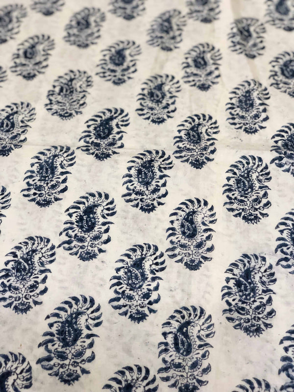 Natural Dye Paisley Kalamkari Block Print Fabric