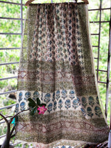 Ivory Indigo Rosebud Kalamkari Dupatta | Relove