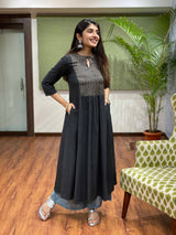 Nirvi Midnight Ajrakh Kali Kurta | Relove