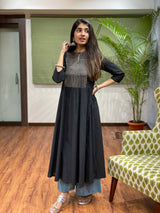 Nirvi Midnight Ajrakh Kali Kurta | Relove