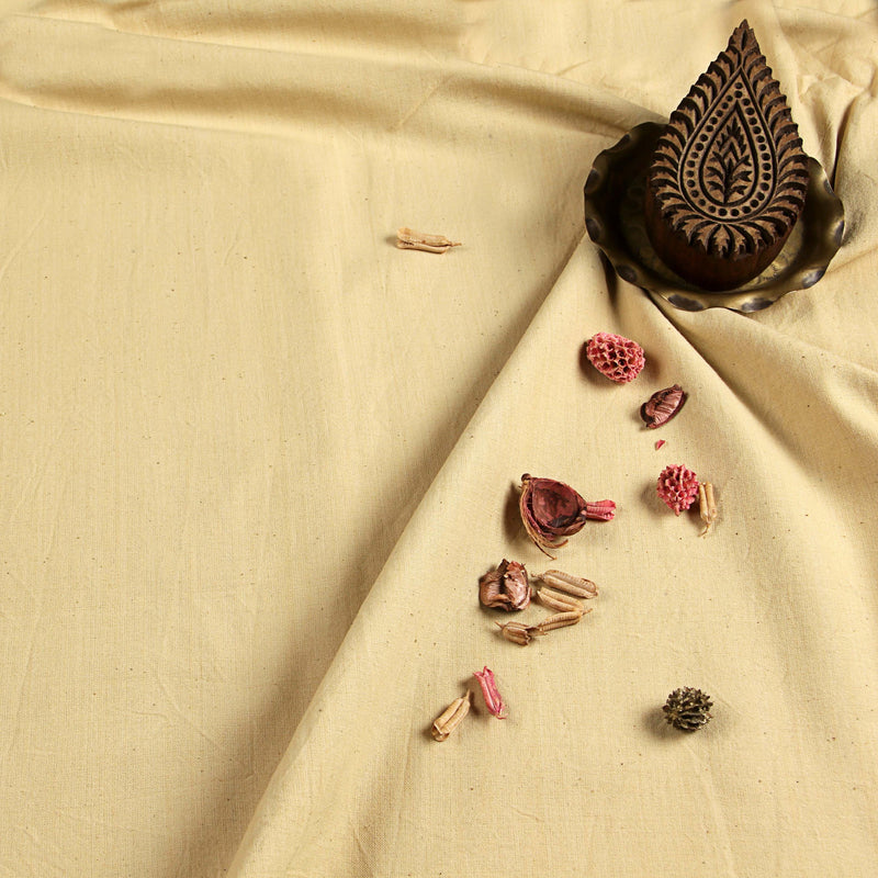 Cream Handwoven Natural Dyed Fabric