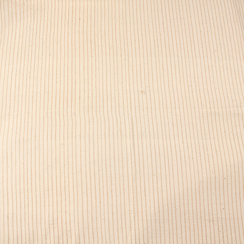 White Light Mustard Stripes Handwoven Fabric