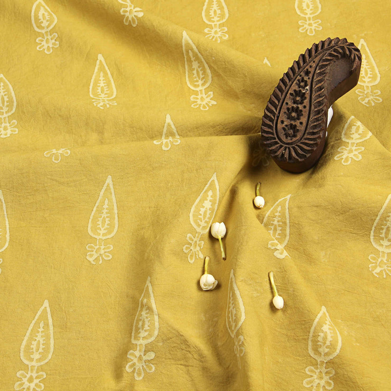 Pineapple Yellow Balotra Traditional Cotton Fabric