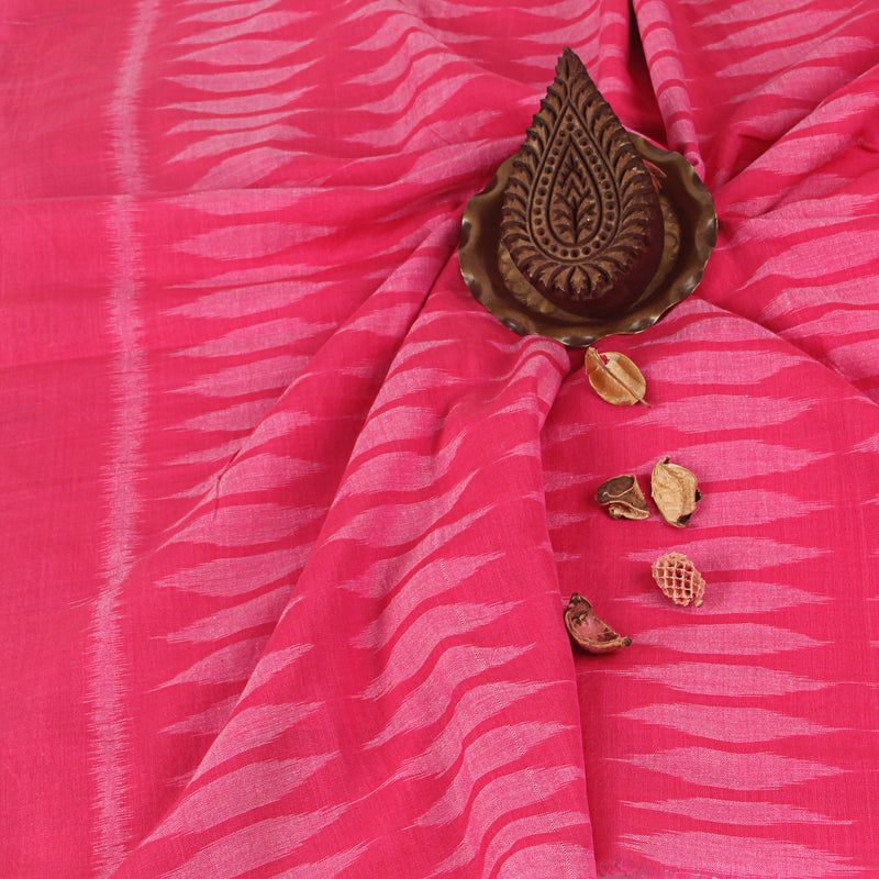 Pink Ikkat Handwoven Cotton Fabric