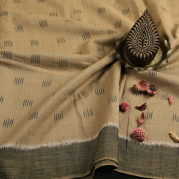 Beige Coloured Ikkat Fabric