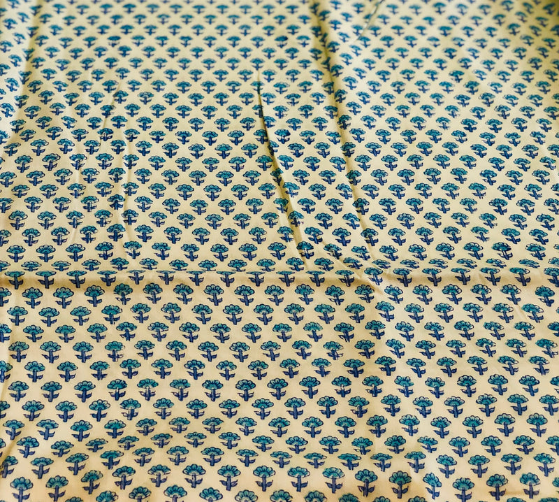 Modal Flower Butti Sanganeri Print Blouse Fabric