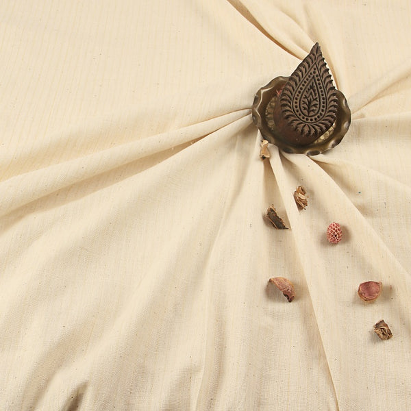 Off White Handwoven Cotton Fabric