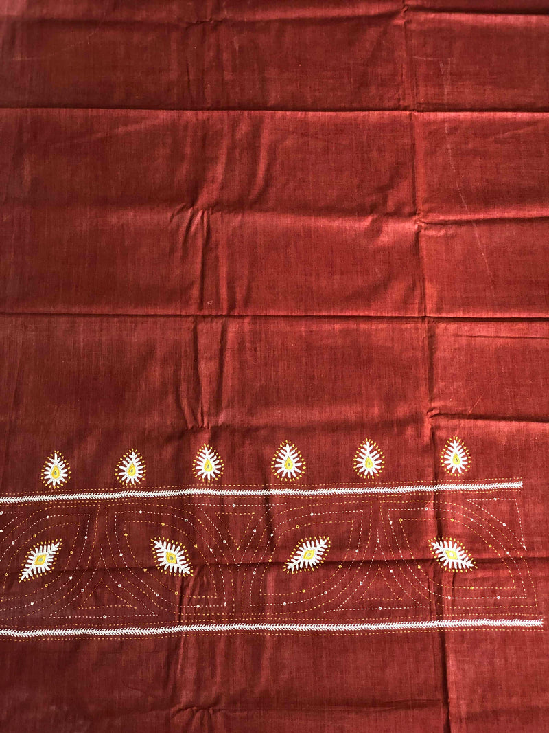 Brown Hand Work Kurta Fabric (2.30m)