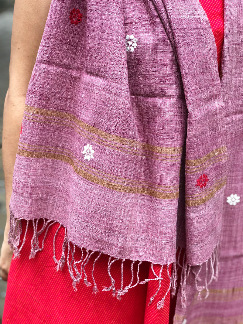 Handwoven Silk Plum Stole