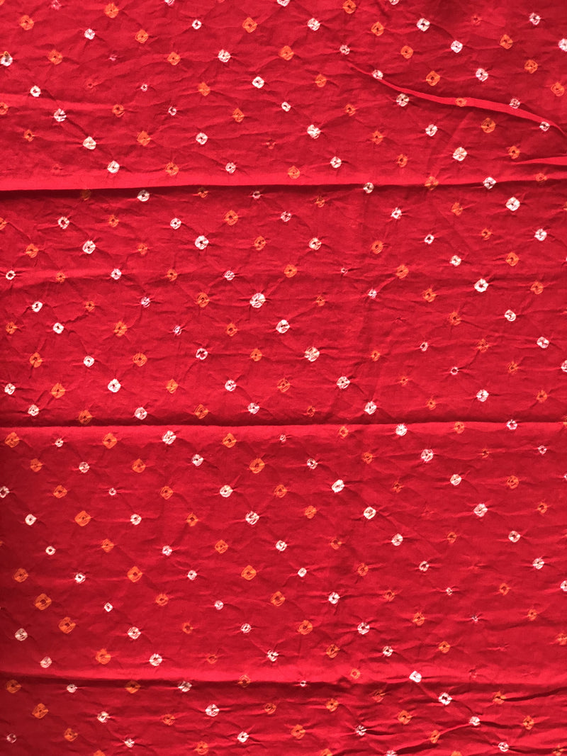 Bandhej Red Cotton Fabric (2.5M)