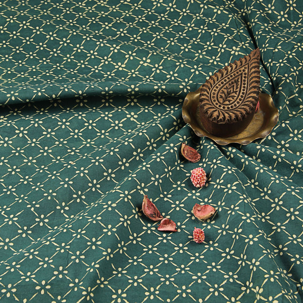 Dabu Hand Block Printed Henna Natural Dyed Cotton Fabric