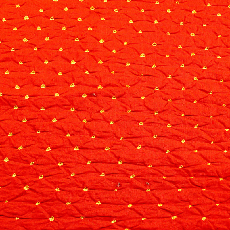 Orange Cotton Bandhej Fabric (2.5m)