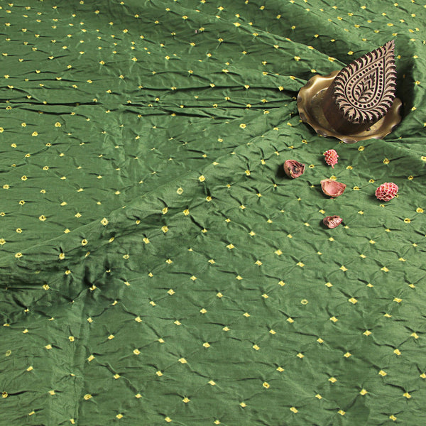 Heena Green Cotton Bandhej Fabric (2.5m)