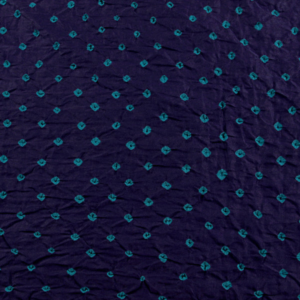 Blue Cotton Bandhej Fabric - 4.8 Meters