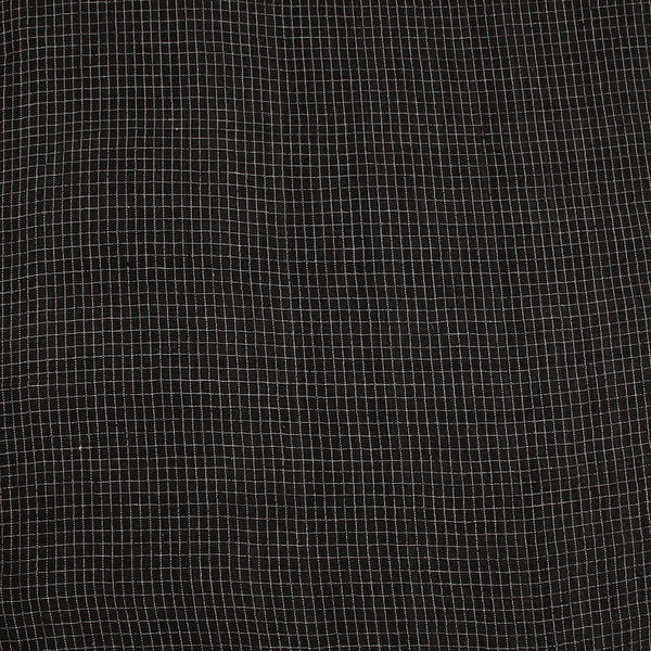 Organic Black Checks Handwoven Kala Cotton Fabric