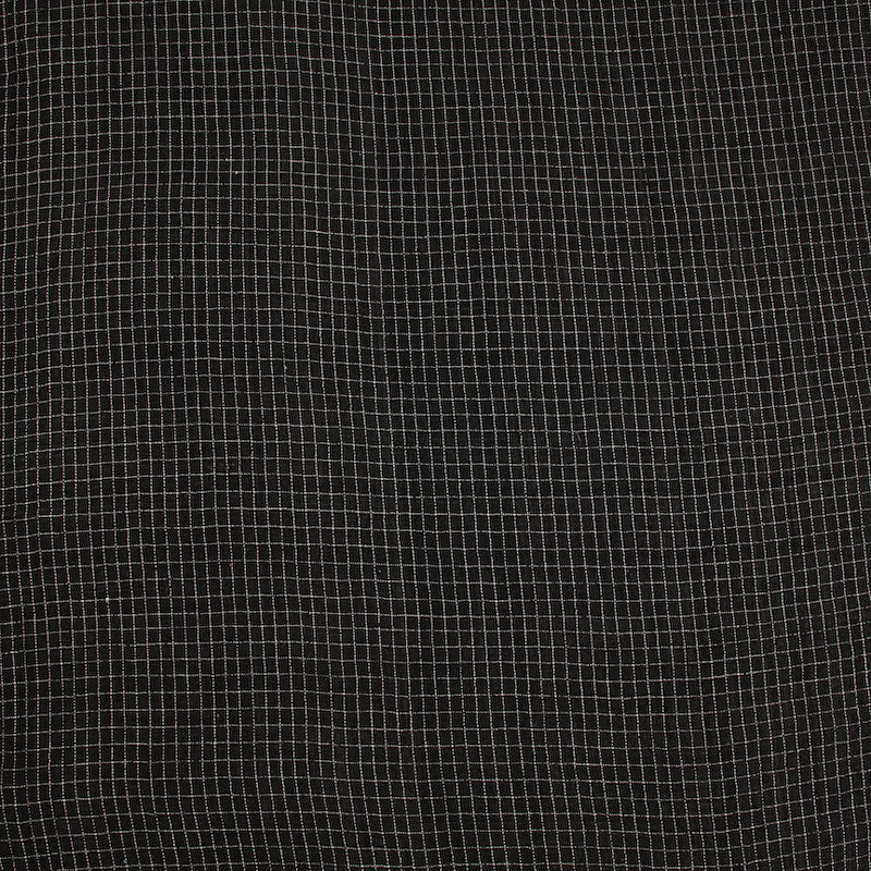 Organic Black Checks Handwoven Kala Cotton Fabric