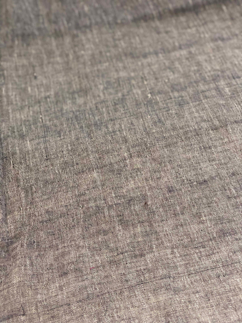 Grey Plain Natural Dyed Handwoven Cotton Fabric