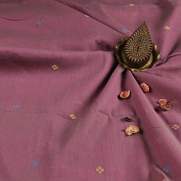 Purple Pink Handwoven Jamdani Fabric