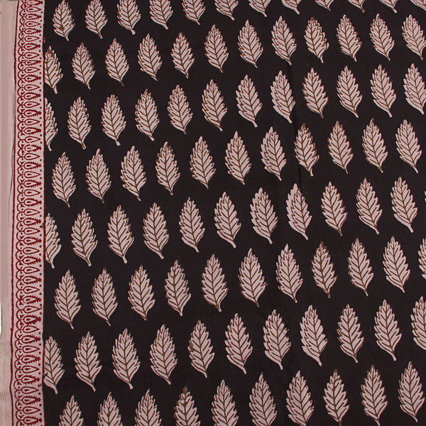 Bagh Leaf Butti Hand Block Printed Cotton Fabric