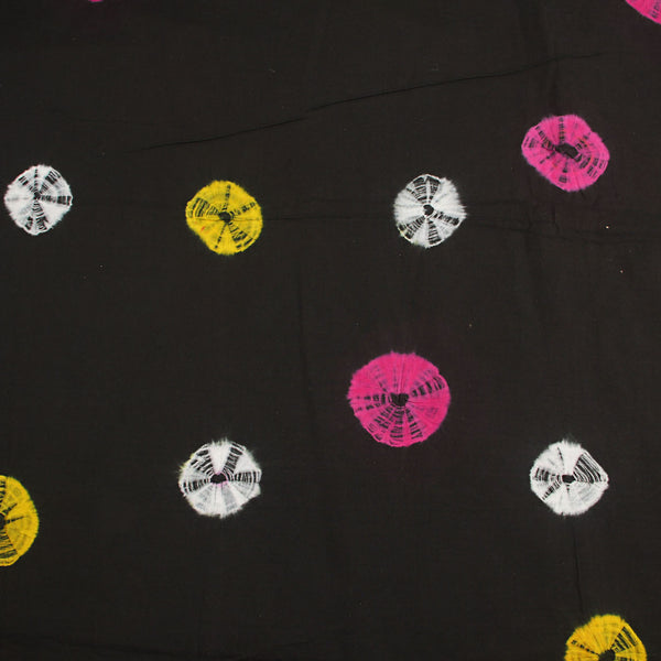 Shibori Black Hand Tied and Dyed Cotton Fabric