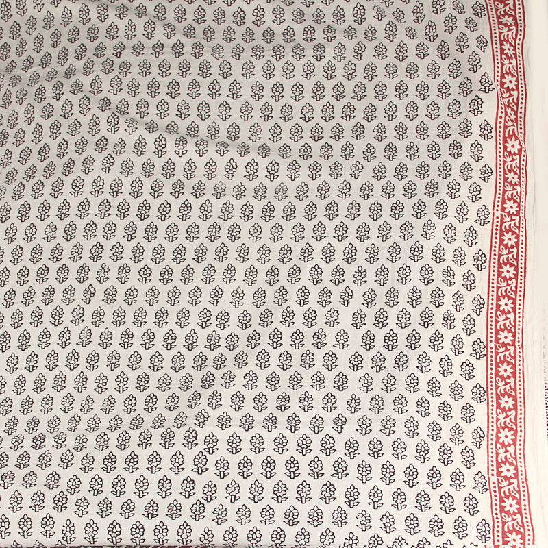 Bagh Hand Block Printed Cotton 3 Piece Unstitched Suit Set