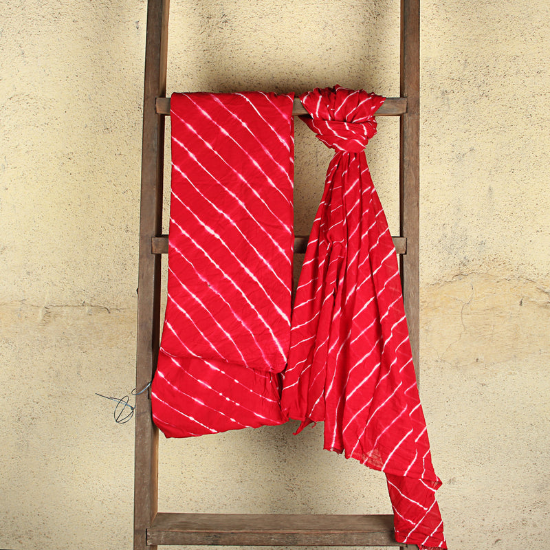 Leheriya Cotton Unstitched 2 Piece Suit Set