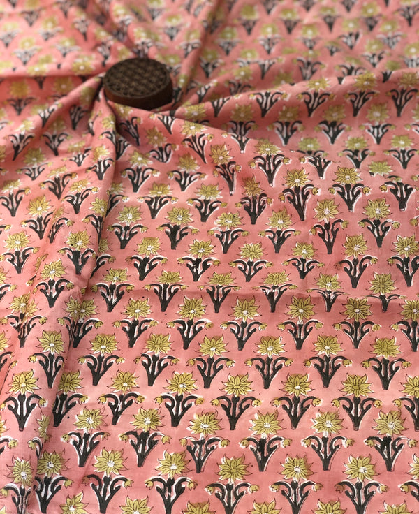 Pink Sanganeri Blouse Fabric (1m )