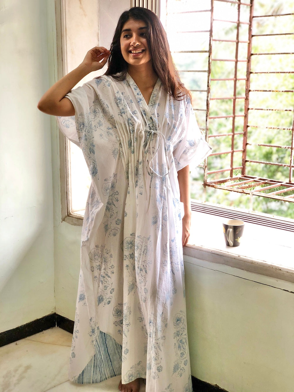 Indian Ethnic Women's Cotton Kaftan Block Printed – THE INDIAN ETHNIC CO.