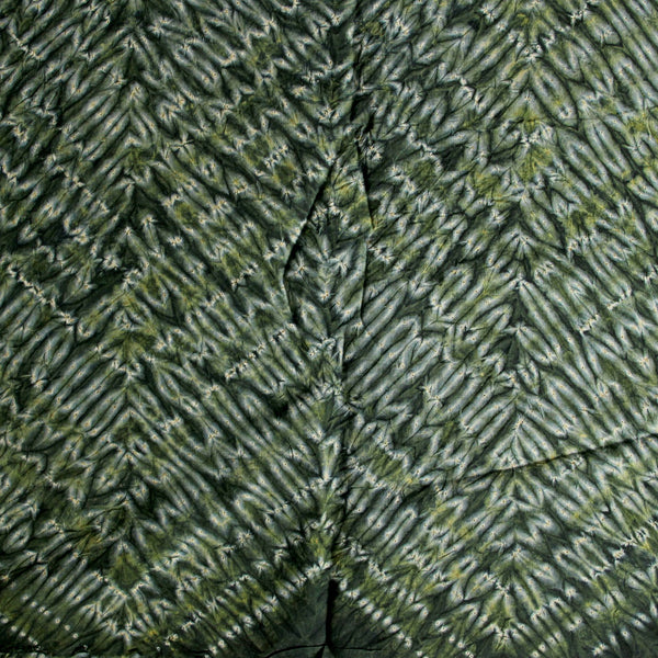 Shibori Green Hand Tied and Dyed Cotton Fabric ( 3meters )