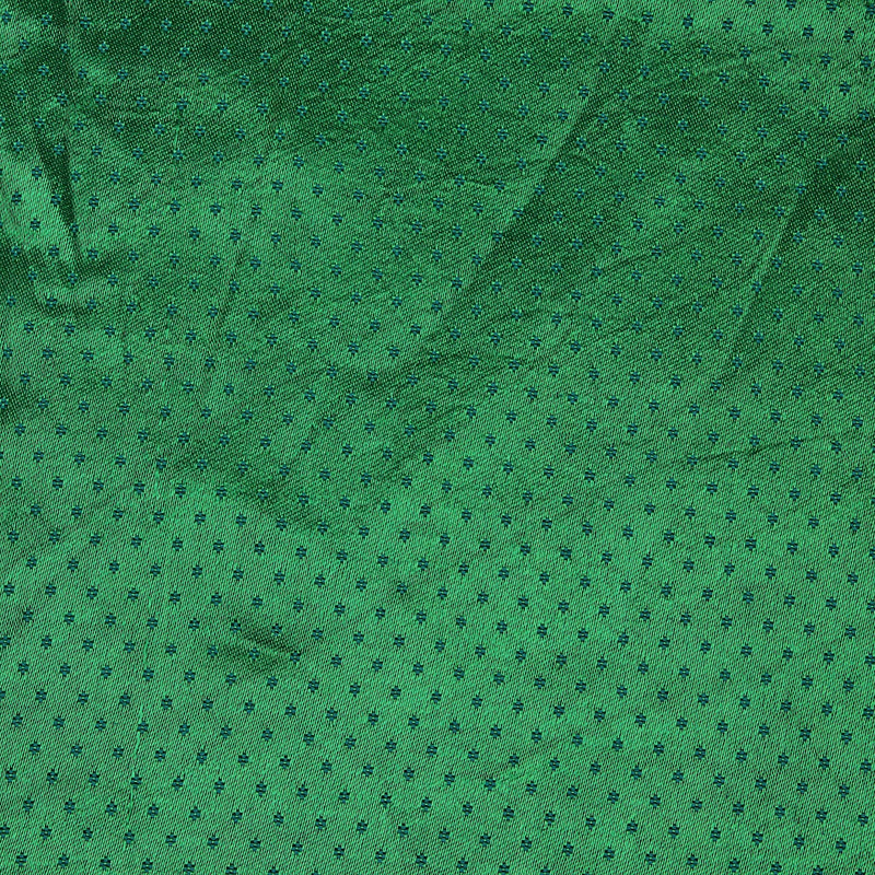 Green Mashru Plain Dots Satin Silk Fabric