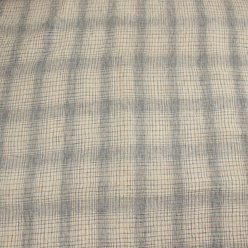 Indigo White Lines Handwoven Kala Cotton Fabric
