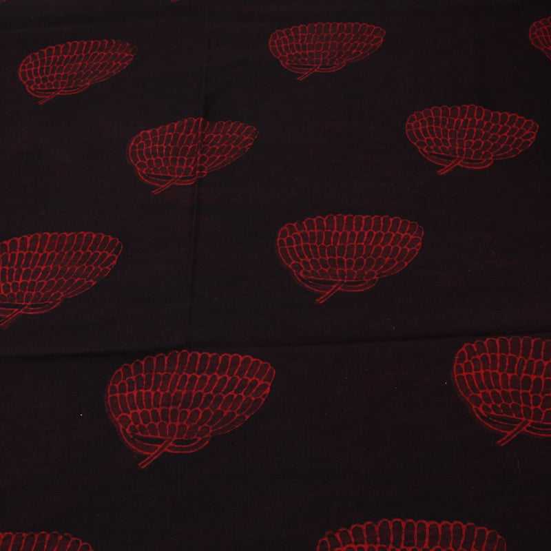 Shell Flower Dabu Hand Block Printed Cotton Fabric