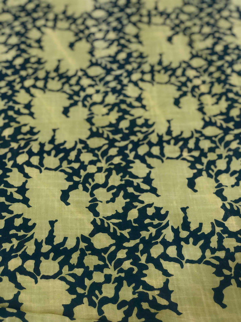 Modal Green  Block Print Fabric