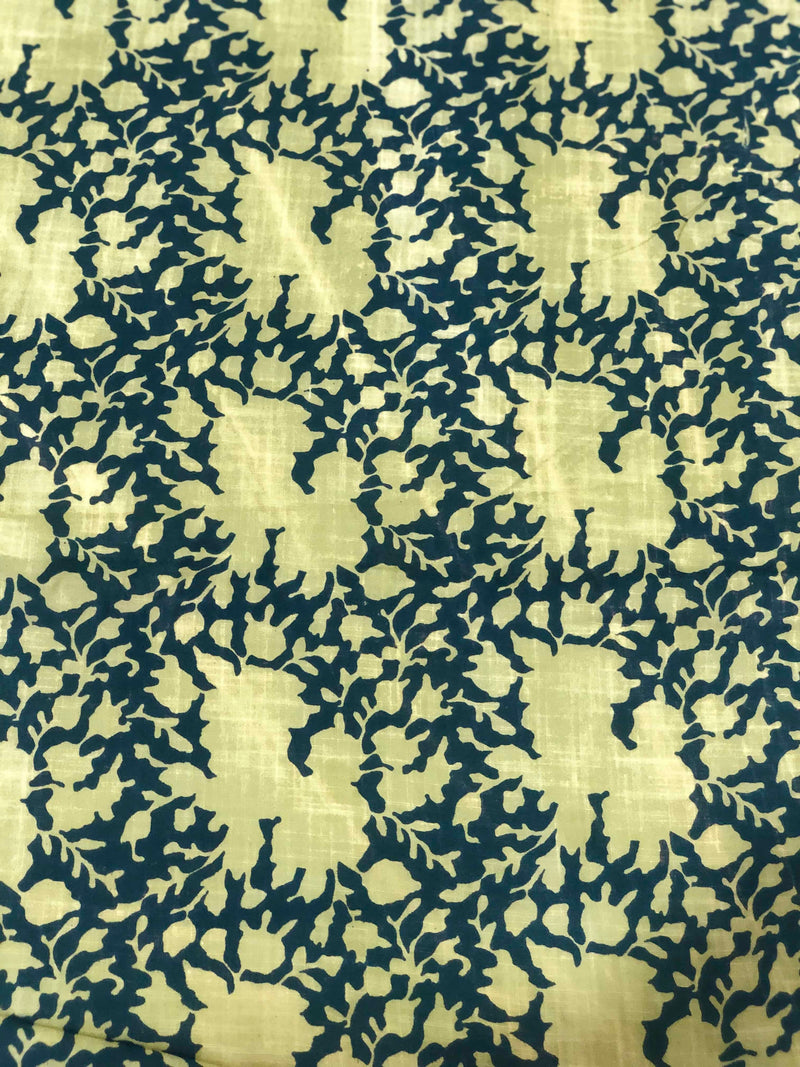 Modal Green  Block Print Fabric