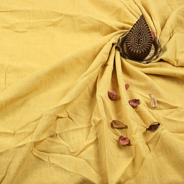 Yellow Handwoven Organic Natural Dyed Fabric