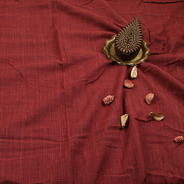 Maroon Handwoven Organic Natural Dyed Fabric