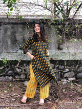 Geetika Leafy Henna Handblock Cotton Kurta + Palazzo | Relove