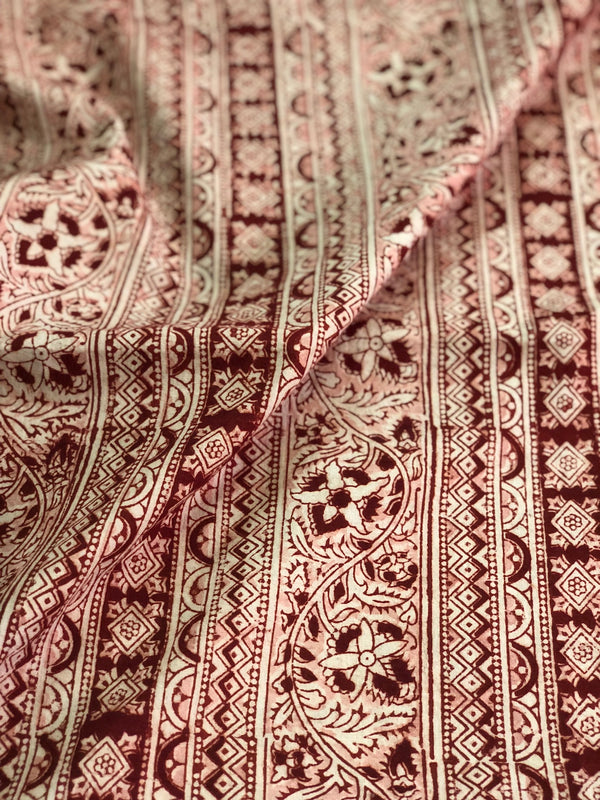 Kalamkari Phool Border Cotton Fabric