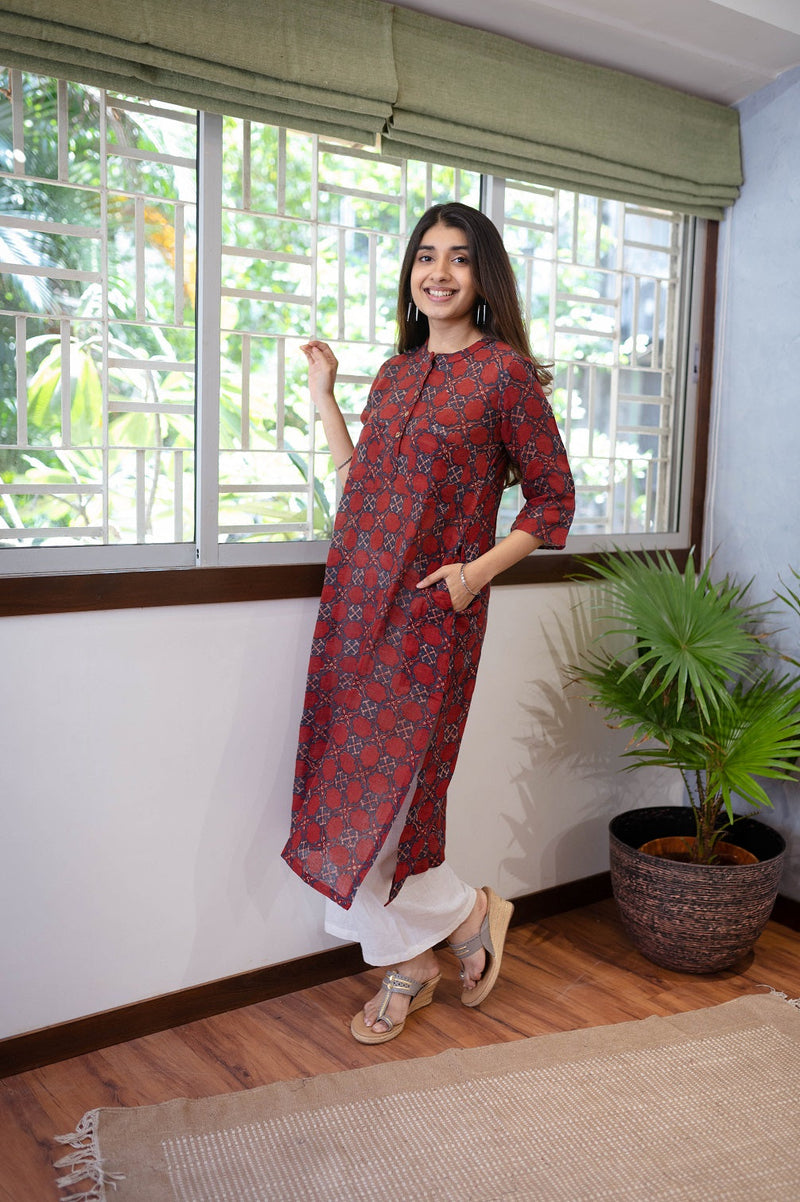 Indian Ethnic Women's Risha Ajrakh Kurta – THE INDIAN ETHNIC CO.