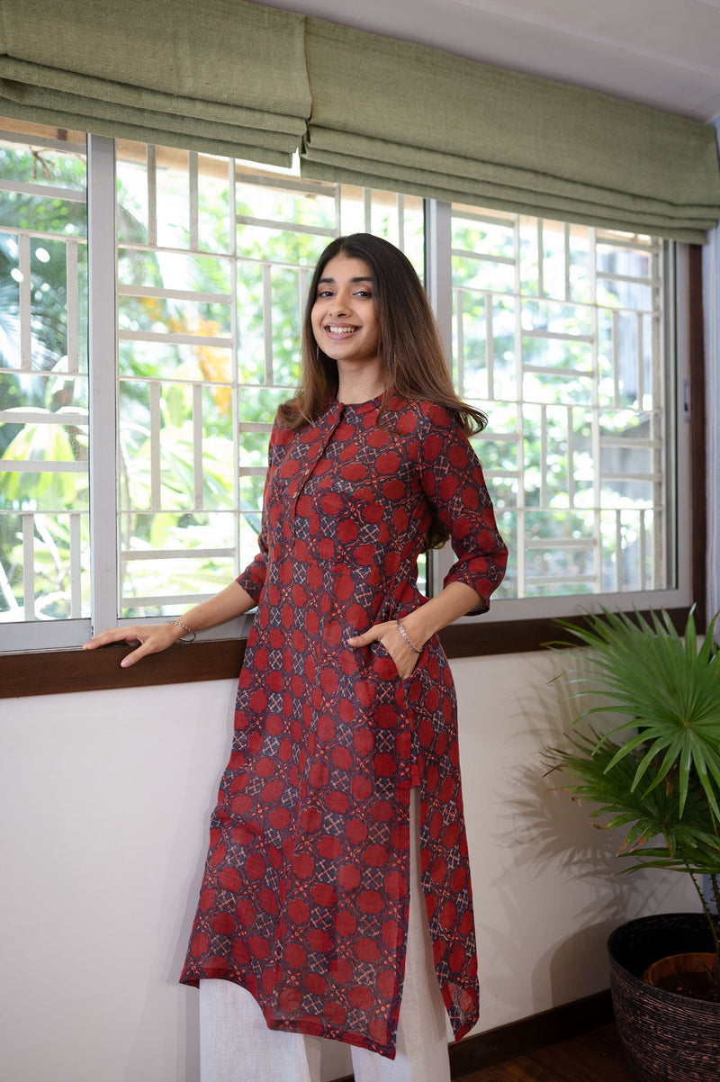 Indian Ethnic Women's Risha Ajrakh Kurta – THE INDIAN ETHNIC CO.