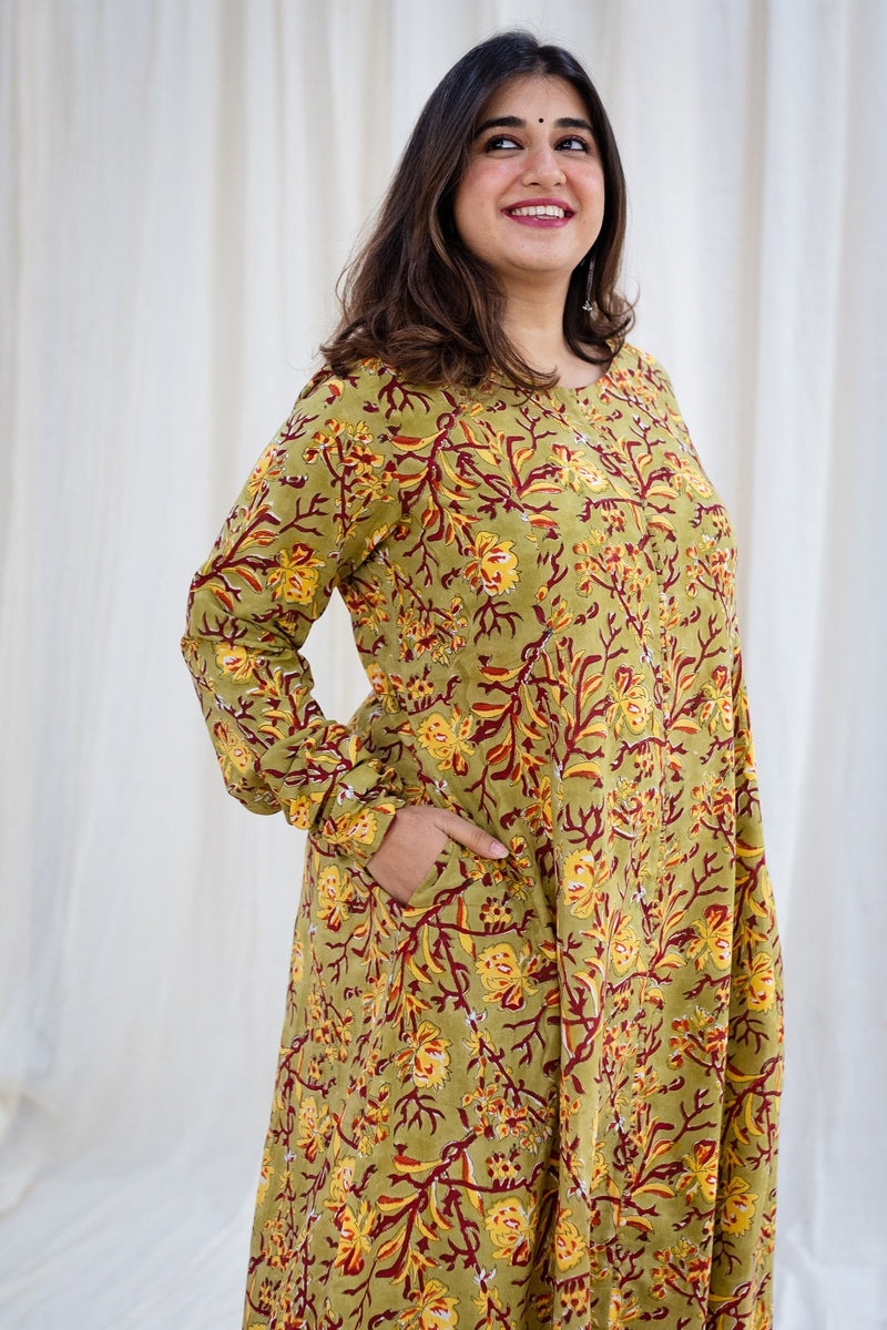 Achira Sanganeri Cotton Kali Kurta