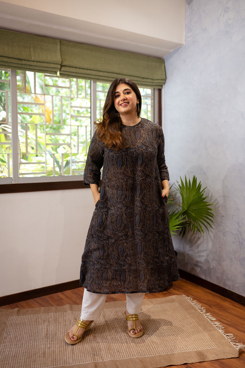 Krina Linen Ajrakh Kurta