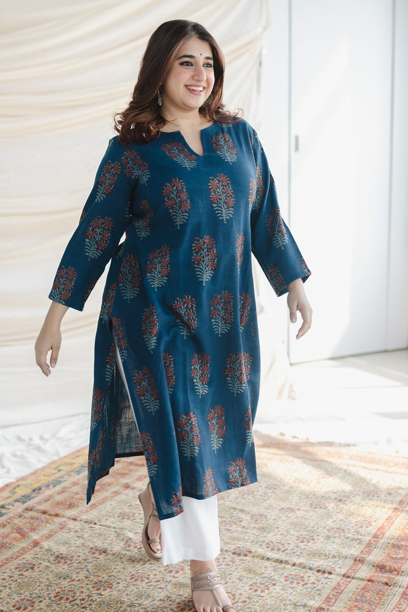 Anagha Slub cotton Straight kurta