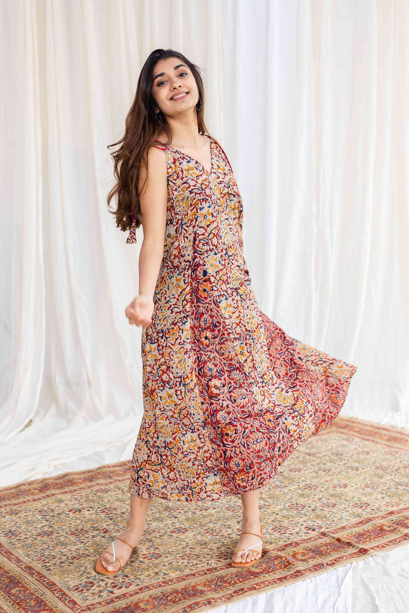 Shipra Kalamkari Floral Cotton Dress