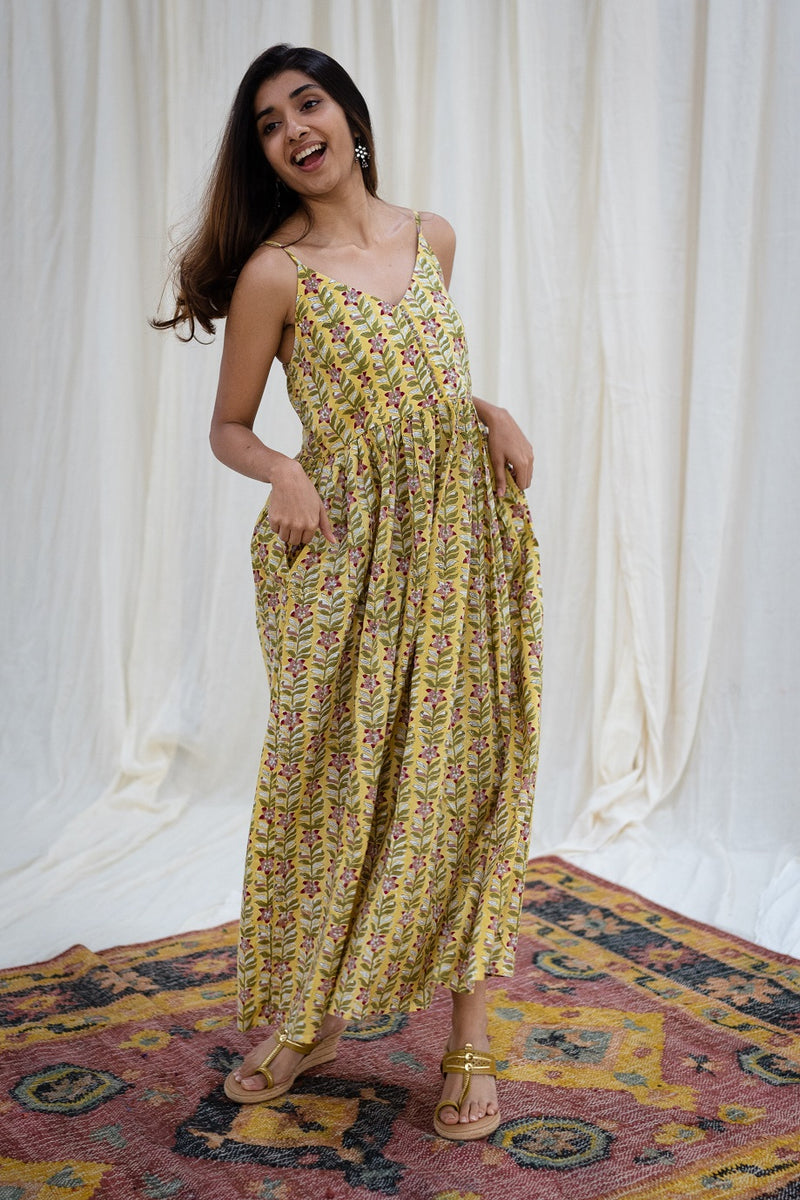 Twisha Yellow Sanganeri Dress