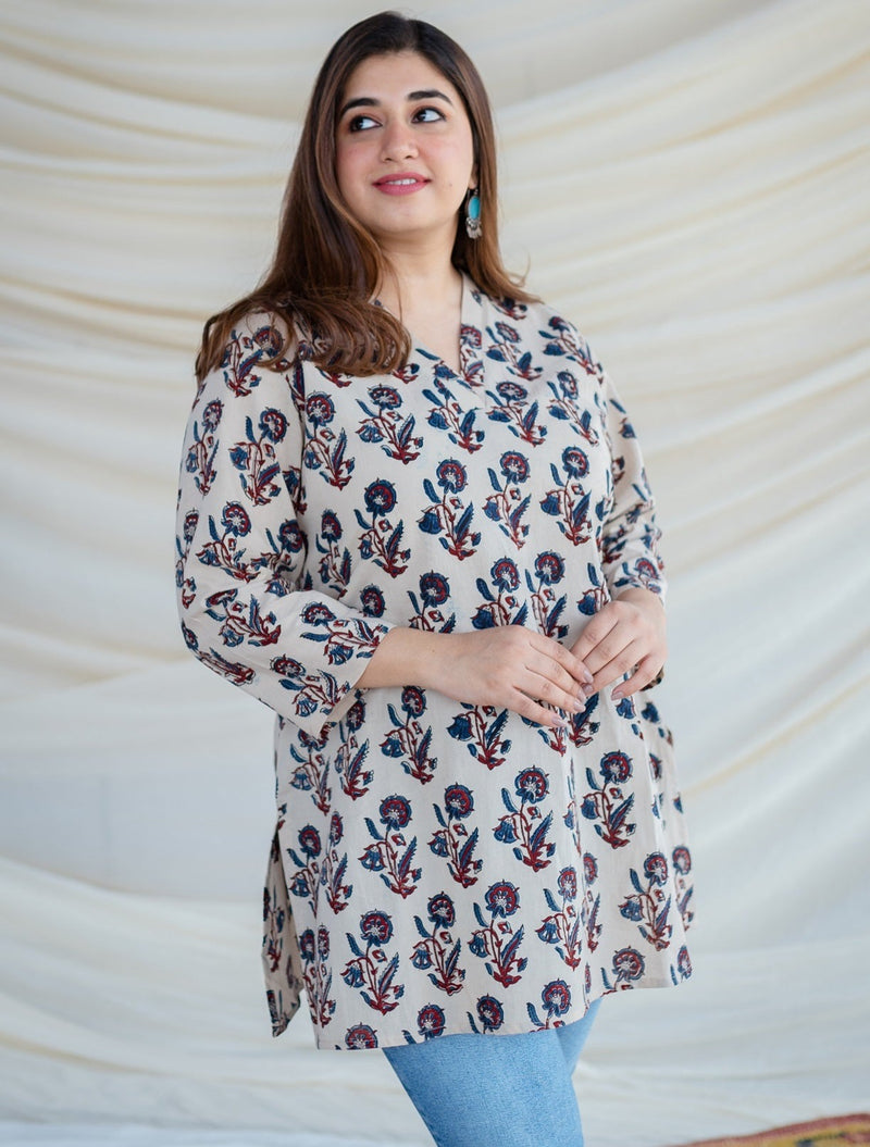 Namita Ajrakh Cotton Short Top